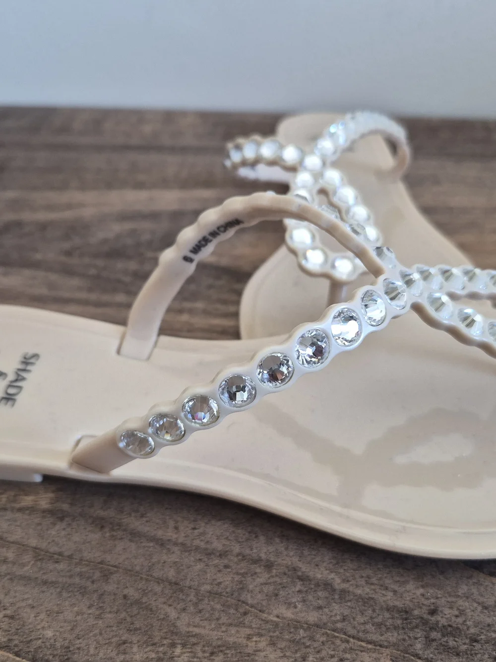 Shade & Shore White Crystal-Embellished Women's Sandals